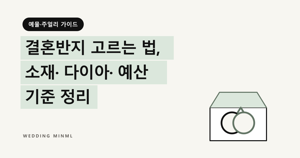 결혼반지 고르는 법, 소재·다이아·예산 기준 정리 대표 이미지